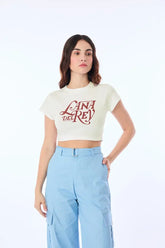 Lana Del Rey Inspired Off White Baby Tee | Crop Top